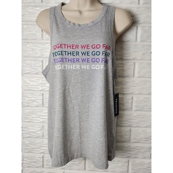 Peloton Tops - Peloton Gray Graphic Tank Top NWT Sleeveless Together We Go Far Women's size S